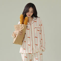 Fashionable Pure Cotton Couple Pajamas - titoama