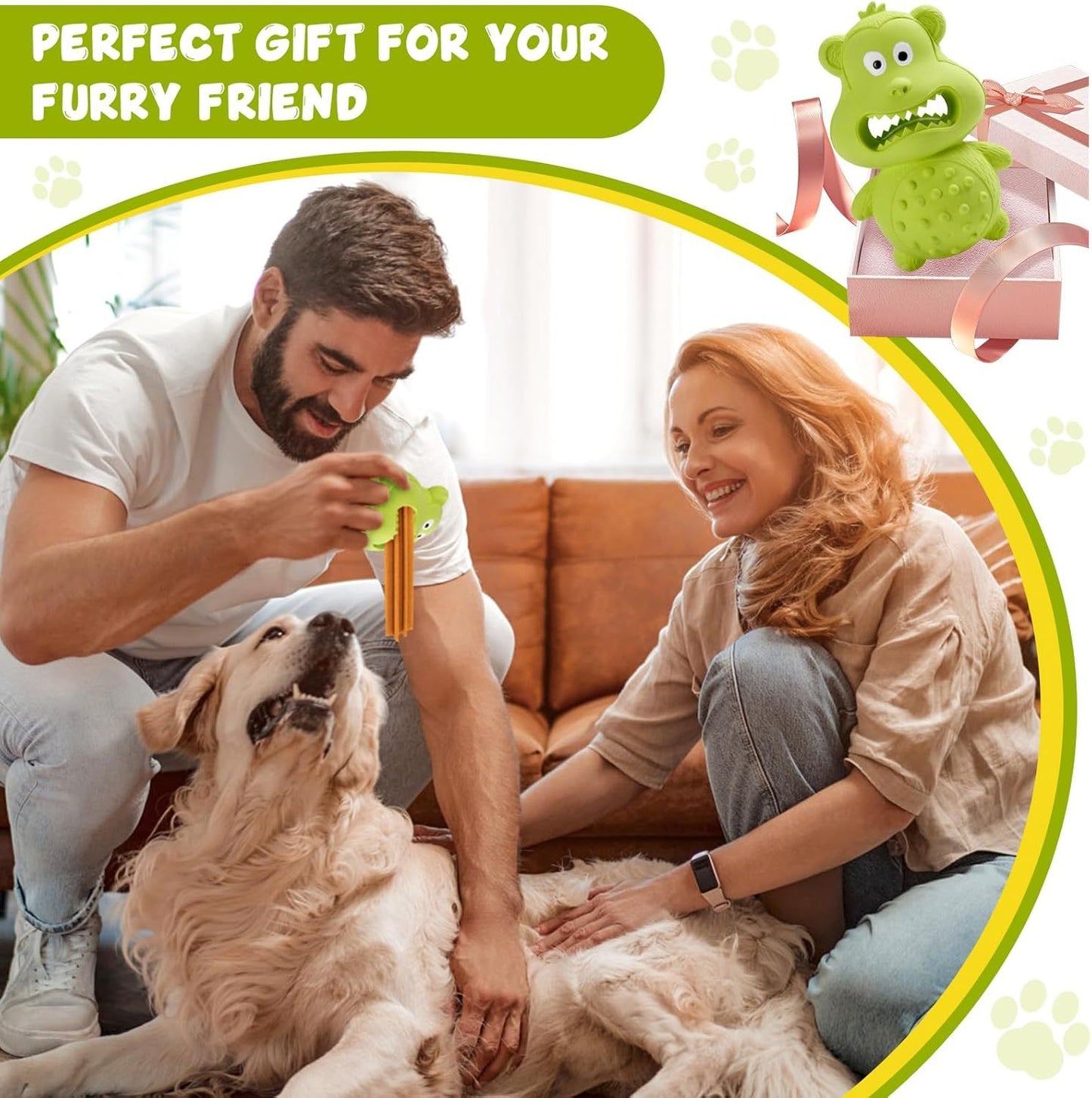 Interactive Dog Chew Toy - Fillable Squeaky Toy with Milk Flavor