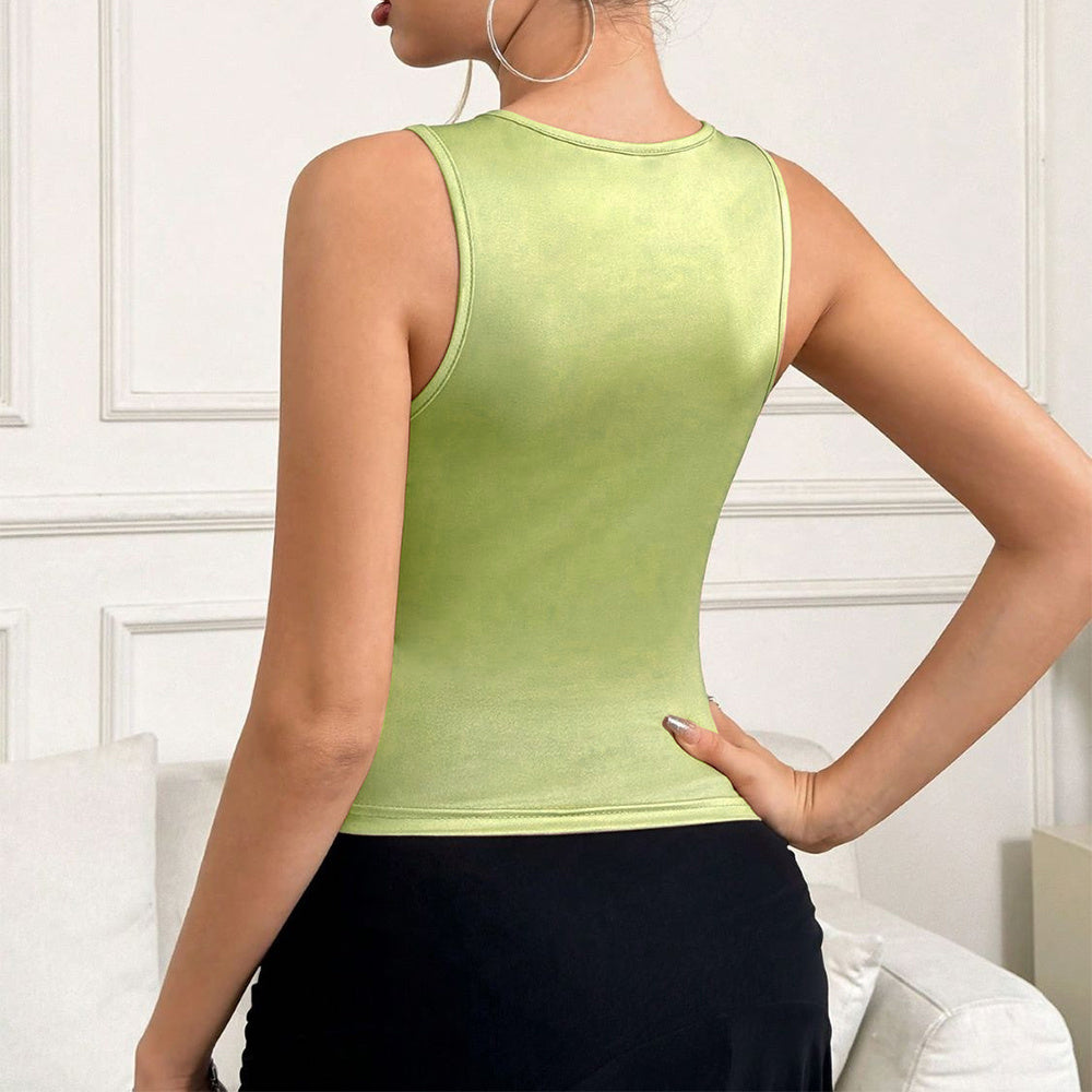 Round Neck Sleeveless Streetwear Top