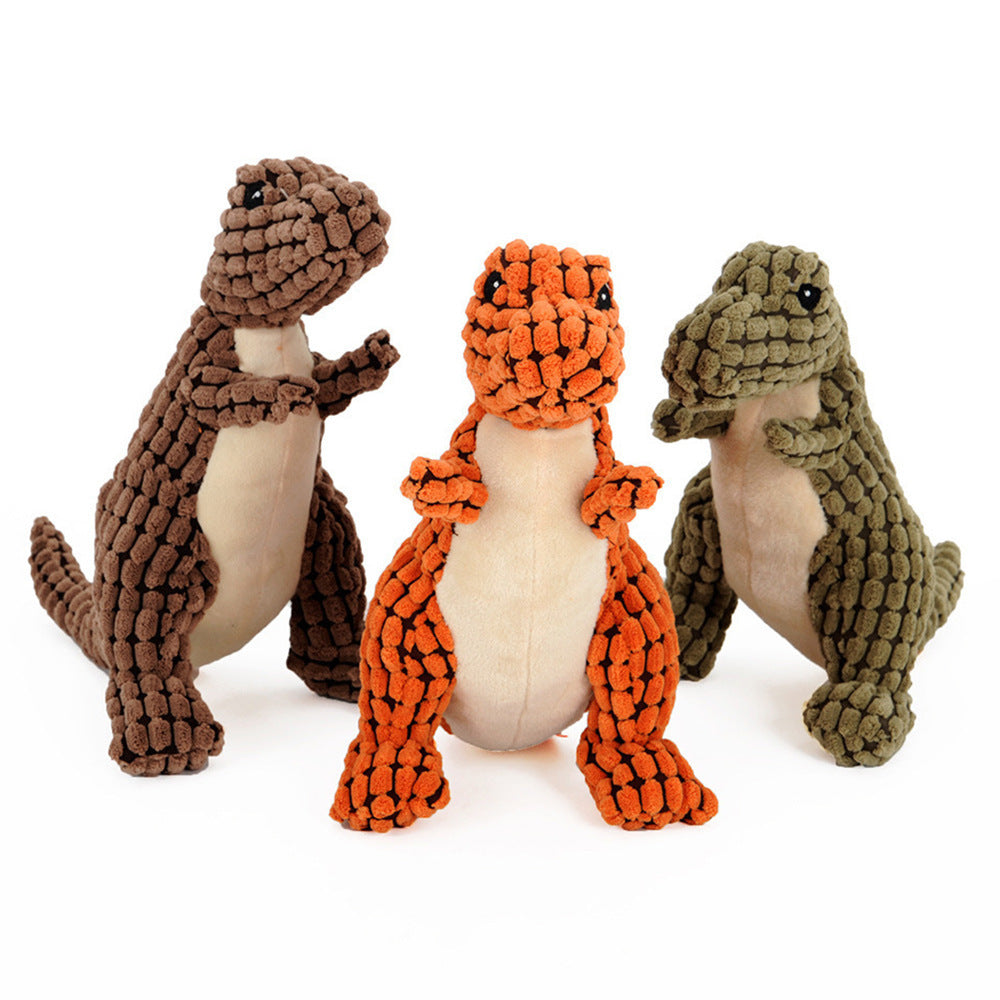 Dinosaur Dog Toy - Plush Squeaky Toy for Large Dogs & Aggressive Chewers