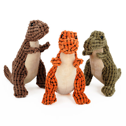 Dinosaur Dog Toy - Plush Squeaky Toy for Large Dogs & Aggressive Chewers