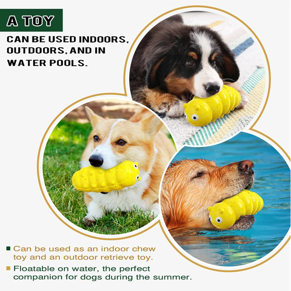 Squeaky Dog Chew Toys For Aggressive Chewers to Reduce Anxiety and Boredom for Small, Medium, and Large Breeds