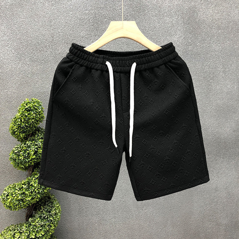 White Jacquard Shorts For Men Shorts - titoama