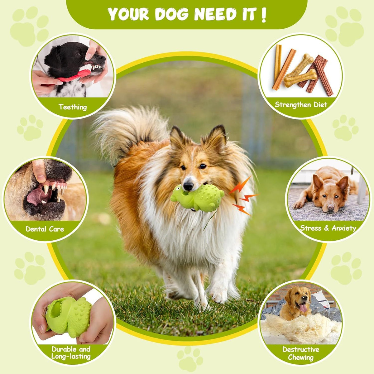 Durable Interactive Chew Toys for Medium Large Breed Dogs, Toys for Aggressive Chewers