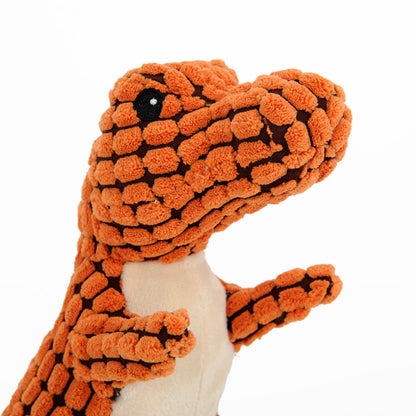 Dinosaur Dog Toy - Plush Squeaky Toy for Large Dogs & Aggressive Chewers