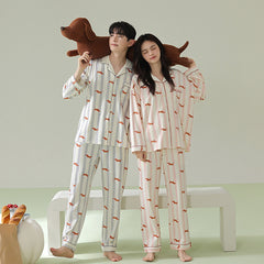 Fashionable Pure Cotton Couple Pajamas - titoama