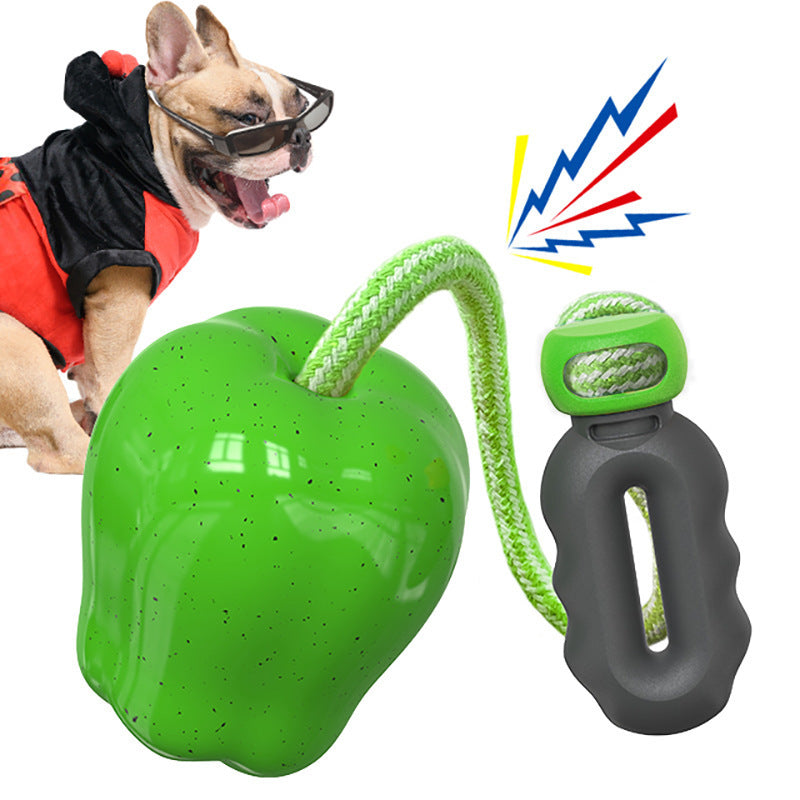 Squeaky Apple Dog Toy - Durable Chew Toy for Medium & Large Dogs