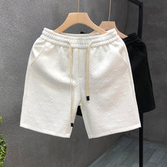 White Jacquard Shorts For Men Shorts - titoama