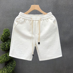 White Jacquard Shorts For Men Shorts - titoama
