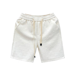White Jacquard Shorts For Men Shorts - titoama