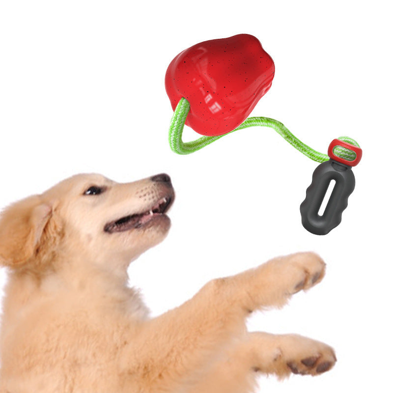 Squeaky Apple Dog Toy - Durable Chew Toy for Medium & Large Dogs