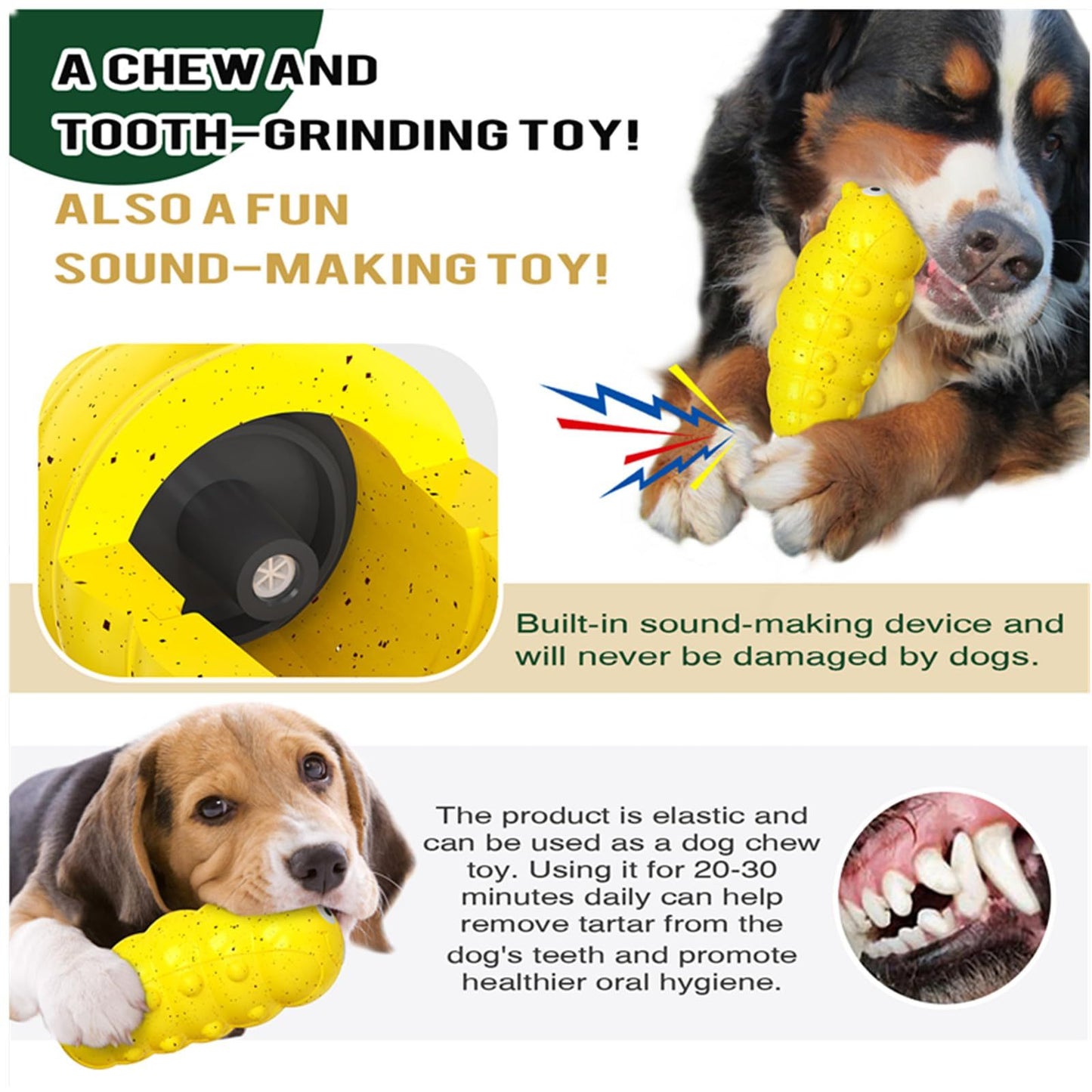 Squeaky Dog Chew Toys - Multi-Functional TPR Toys for All Breeds