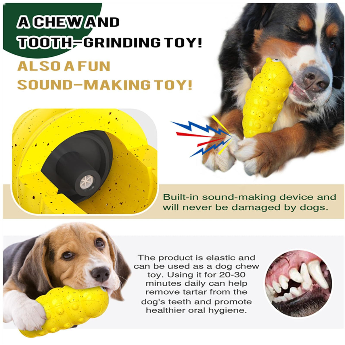 Squeaky Dog Chew Toys For Aggressive Chewers to Reduce Anxiety and Boredom for Small, Medium, and Large Breeds